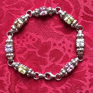 Sterling Silver Multi-Colored Gem Bracelet